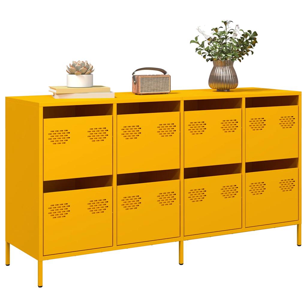 Sideboard Mustard Yellow 135x39x73.5 cm Cold-rolled Steel